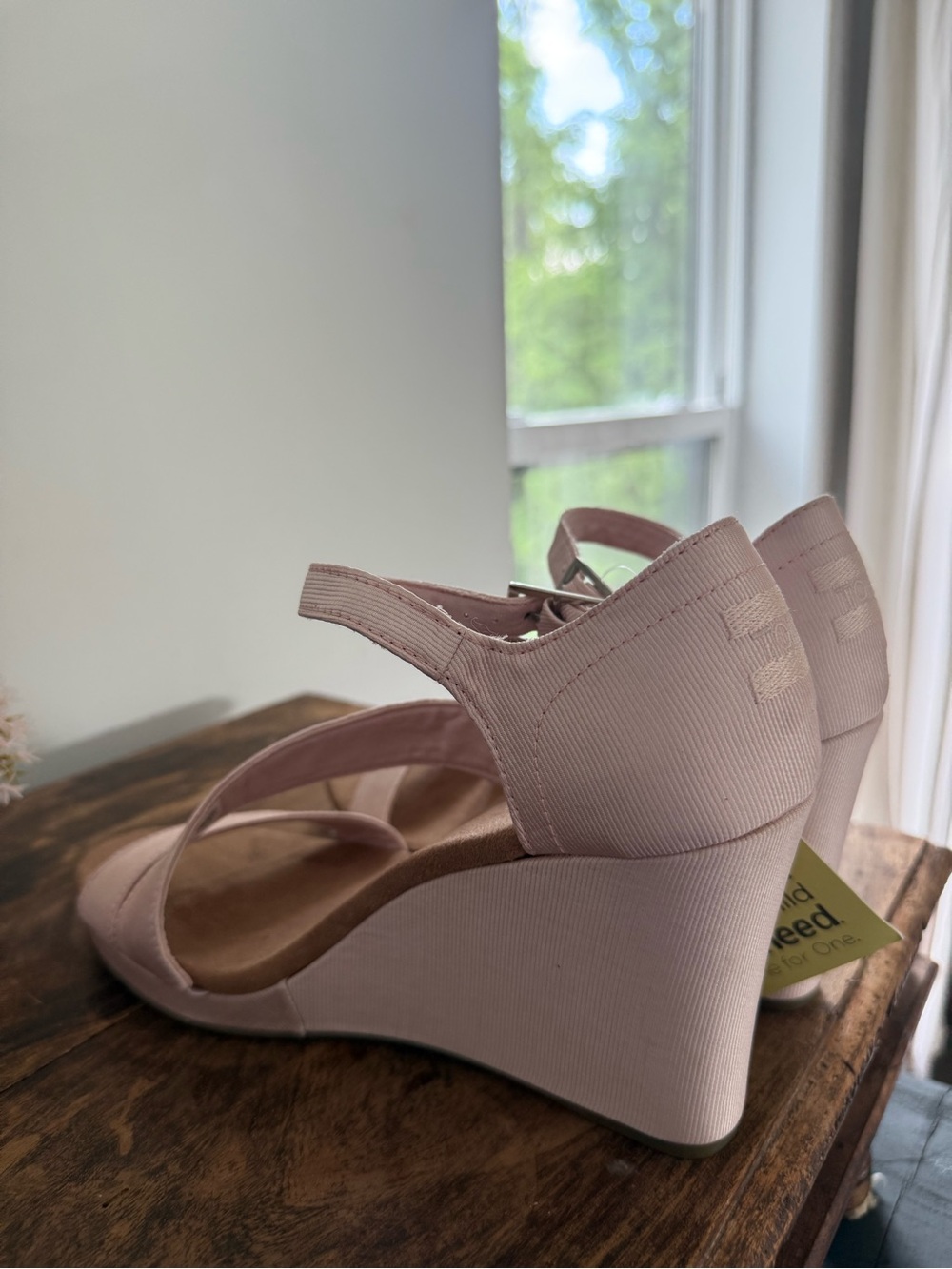 NWT Toms Clarissa Wedge Sandals 8.5 Pink - Picture 4 of 6